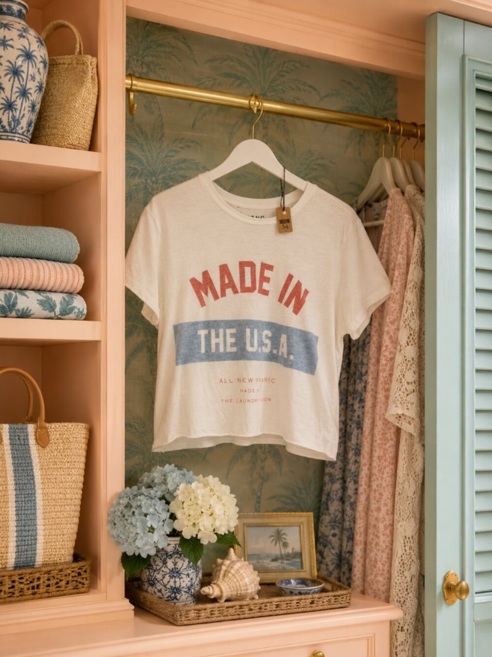 The Laundry Room Made in the U.S.A. Graphic Crop Tee | White | one size